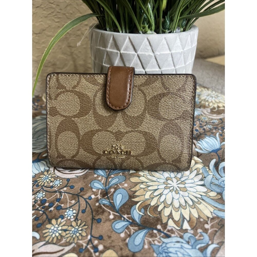 Upcycled Coach Signature Corner Zip Wallet